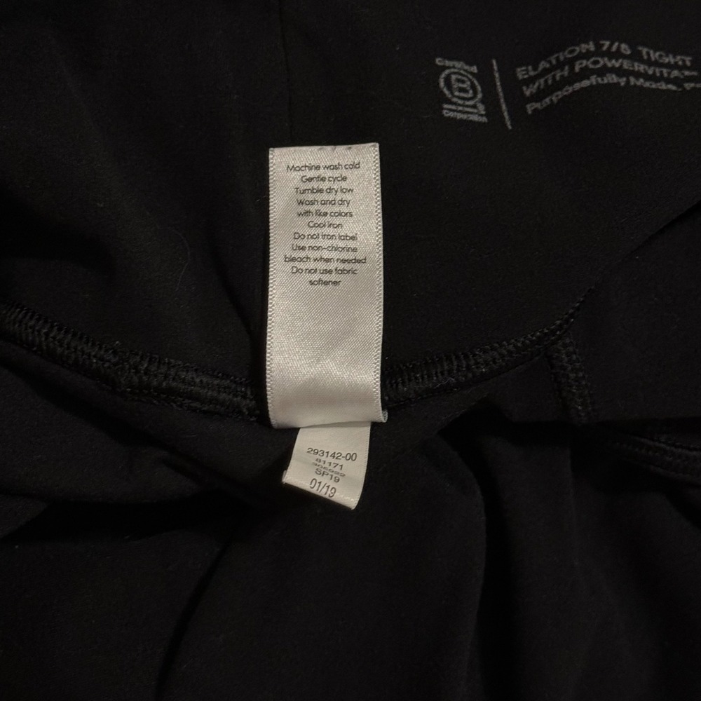 Athleta Elation 7/8 Tight Powervita Black High Rise Yoga Leggings Womens Small - Picture 8 of 8